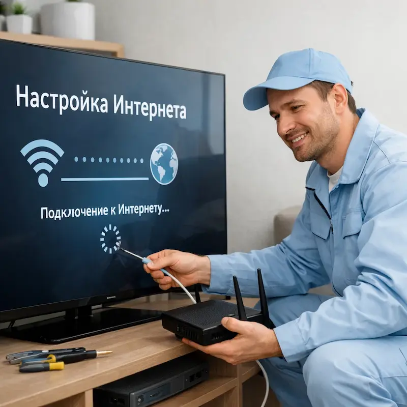 Настройка интернета на ТВ в Кронштадте