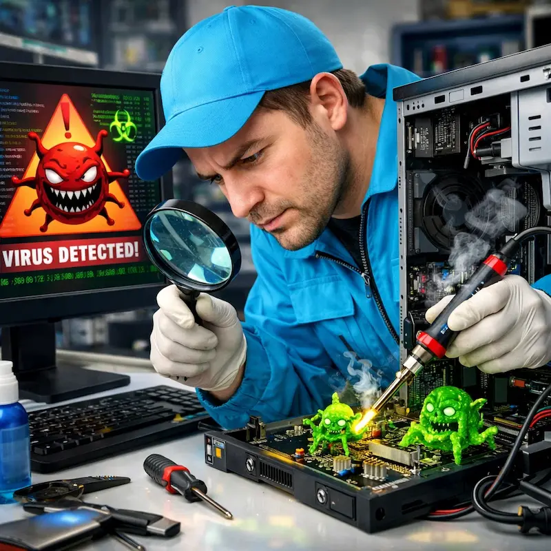 Вылечить компьютерный вирус в Кронштадте